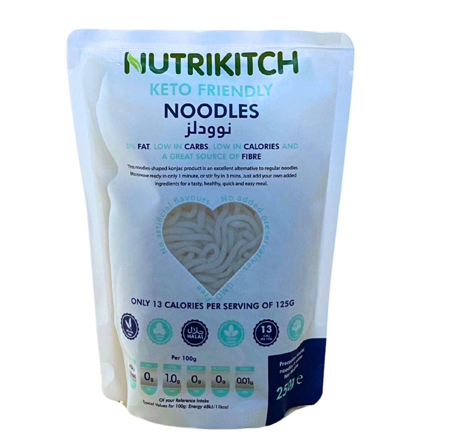 Nutrikitch Shirataki Noodles 250 g | Low-Carb Konjac - Pasta Alternative