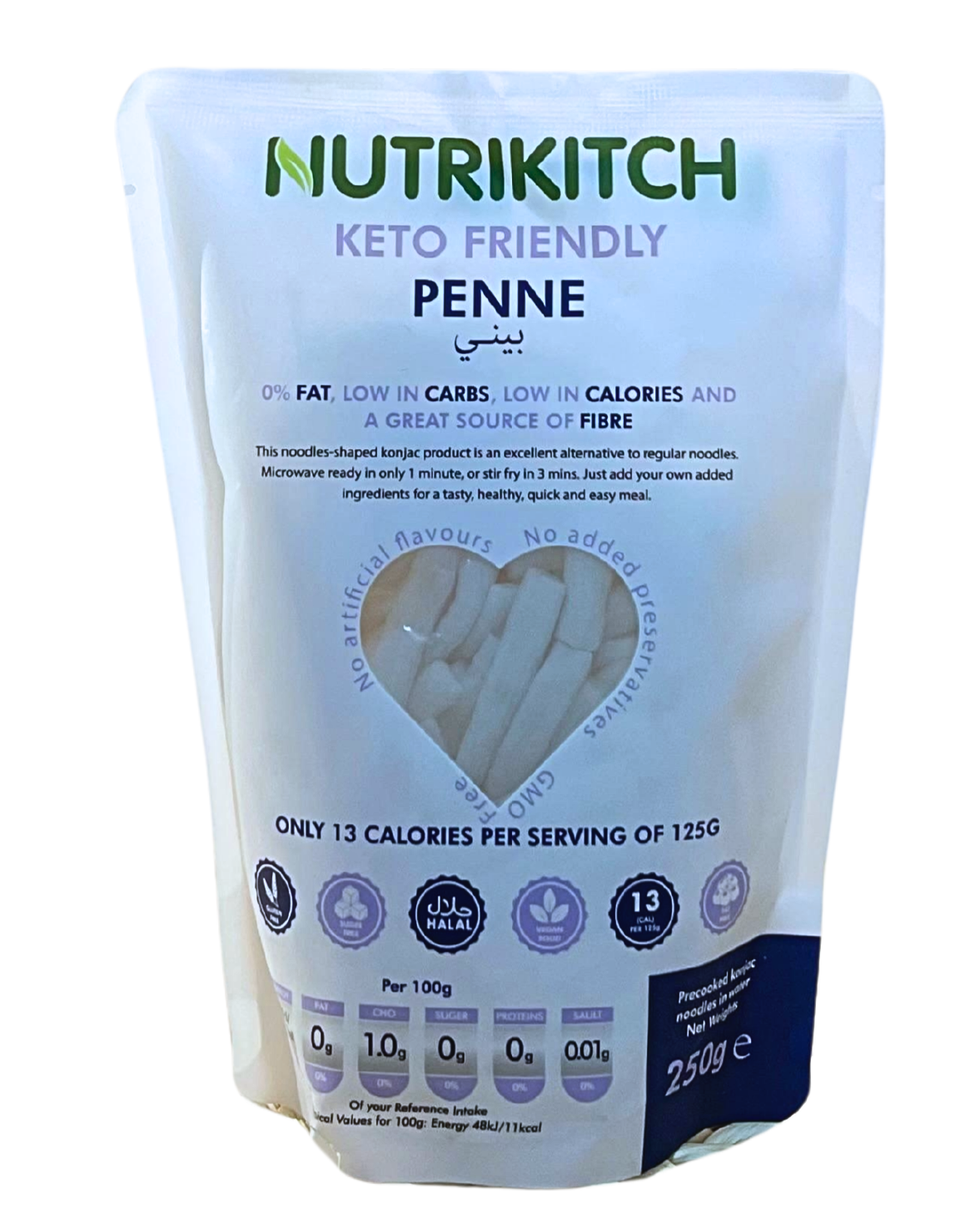 Nutrikitch Shirataki Penne 250 g | Low-Carb Konjac - Pasta Alternative
