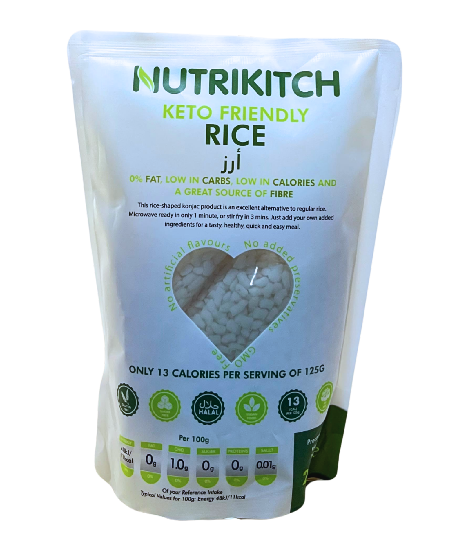 Nutrikitch Shirataki Rice 250 g | Low-Carb Konjac - Rice Alternative