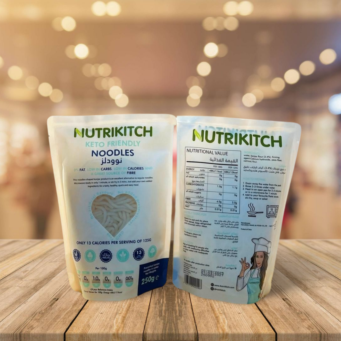 Nutrikitch Shirataki Noodles 250 g | Low-Carb Konjac - Pasta Alternative